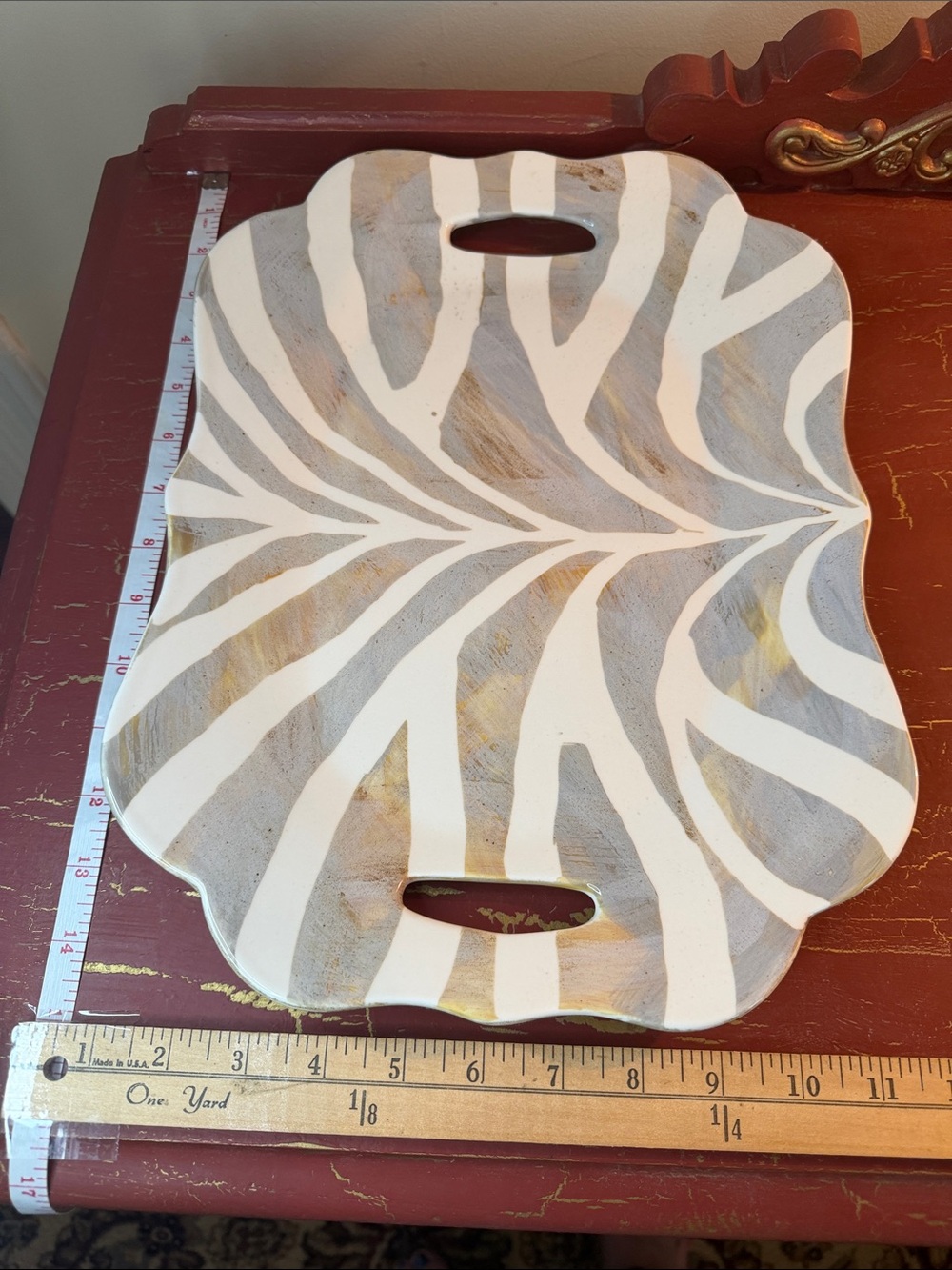 Vietri zebra Pattern Ceramic Serving Platter